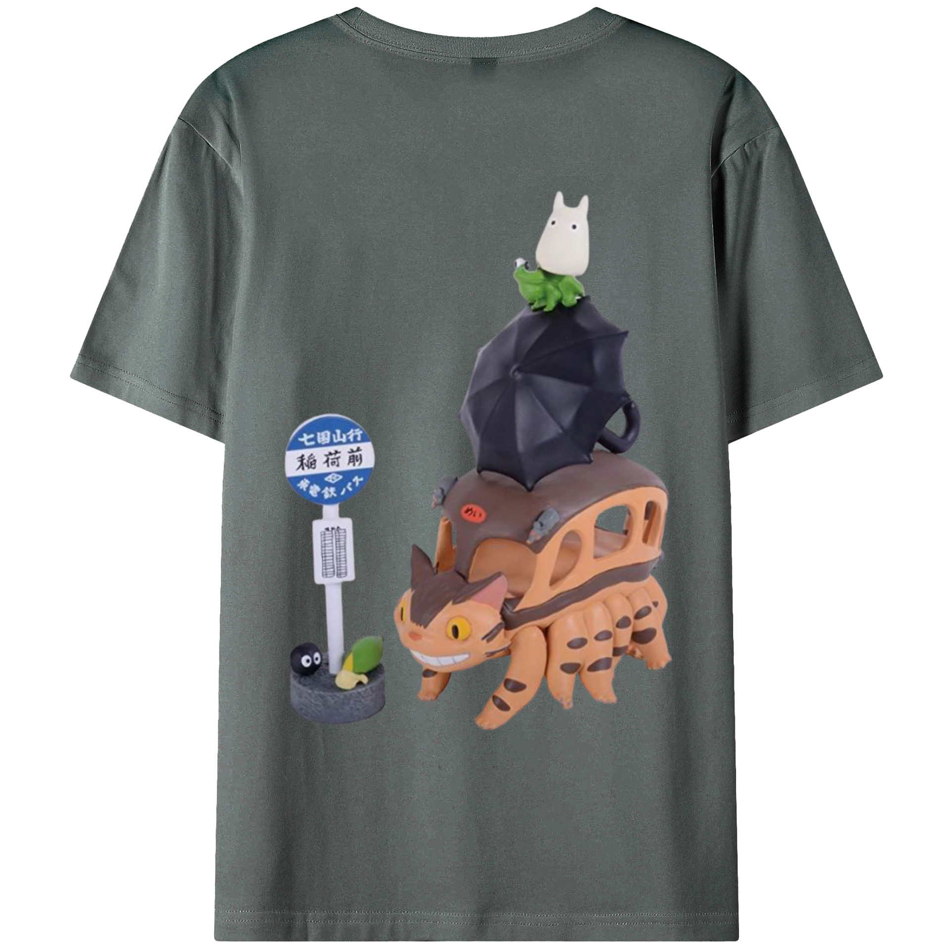 （画像用） となりのトトロ 草壁メイ 草壁サツキ My Neighbor Totoro Satsuki Kusakabe Mei Kusakabe 綿100％ メンズ半袖Tシャツ（バックプリント） 通気性